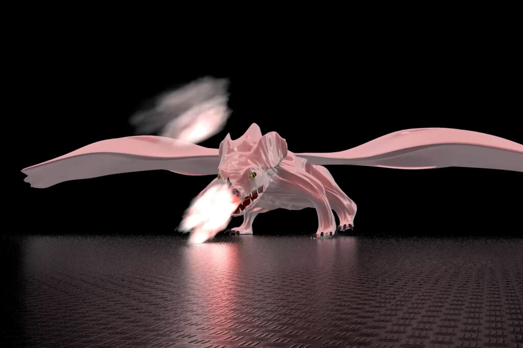Drache Feuer rosa