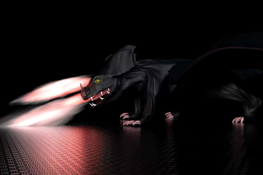 Drache Feuer schwarz
