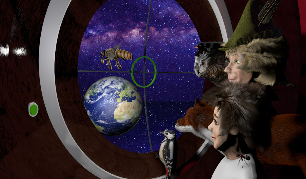 Weltraumszene mit Charakter